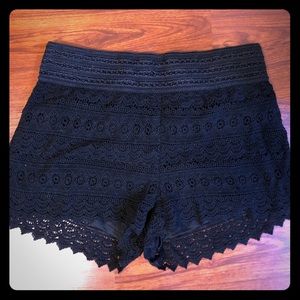 Black lace shorts